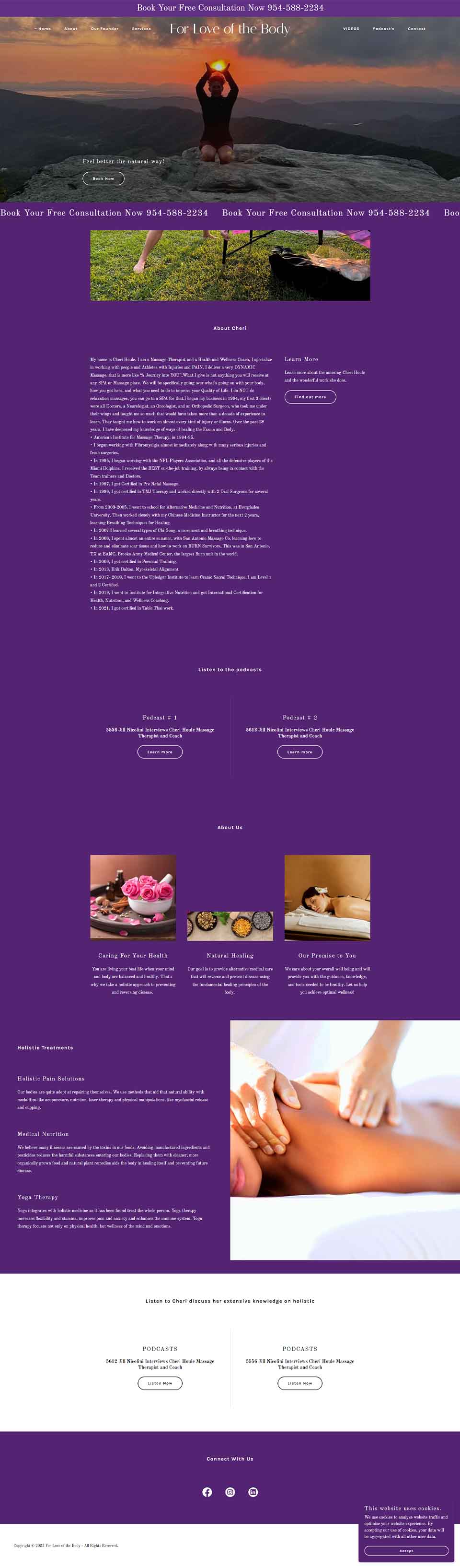 For Love of the Body website before redesign