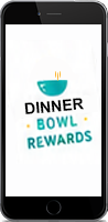 Phone showing the Dinner Bowl Rewards app