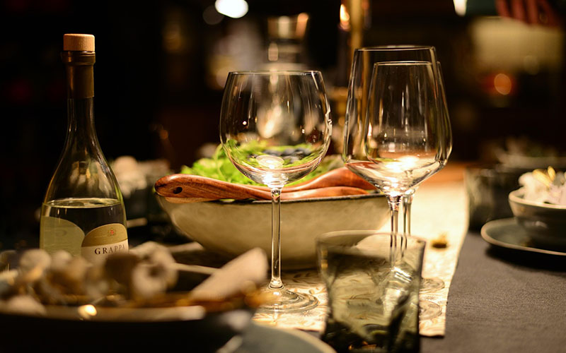 Table setting detail at Trenhew
