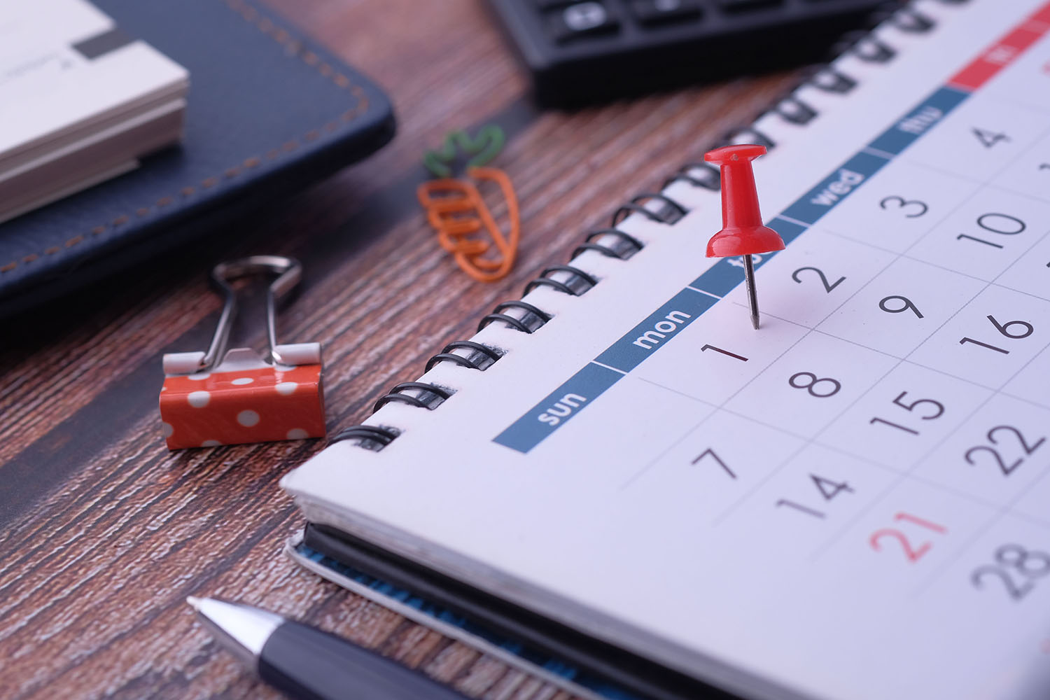 Calendar marking a tax deadline